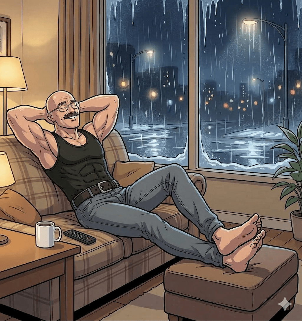 Brock relaxing