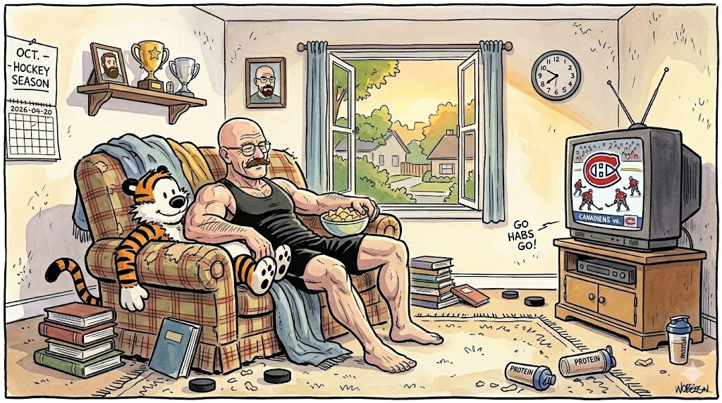 Brock watching hockey